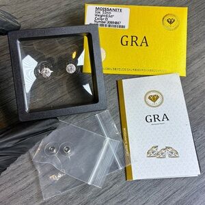 Moissanite Stud Earrings – 925 Sterling Silver